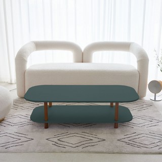 루미나 E0 LPM 오버라운드 2단 쇼파 테이블 1200, 터키쉬그린