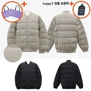 스노우피크 랜드에어 봄버 다운 자켓 겨울 아우터 점퍼 남성 남자 웜그레이 블랙 + happyJ 보증택