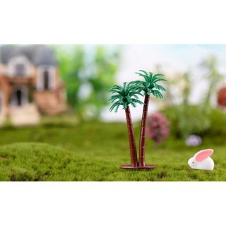 Li-one仿真聖誕樹仿真花雙椰樹(單入)微景觀居家裝飾園藝造景拍攝道具擺飾迷你場景佈置療癒小物DIY櫥窗佈置, 1個, 雙椰樹