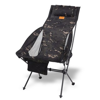 코누 와라 캠핑의자 1+1 롱 릴렉스체어 경량 초경량 캠핑용, 카모 블랙, 단품 1개