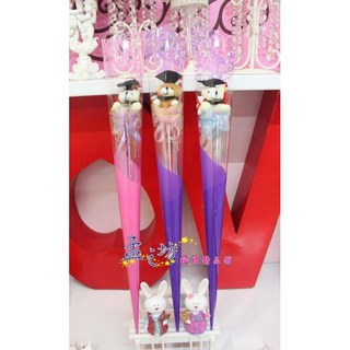 孟之坊婚禮精品舘 畢業熊甜筒包裝．畢業禮物．畢業花束．畢業小熊．金莎花束, 1個