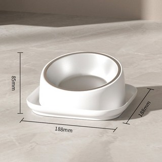PETBOWL 斜口防蟻單盆 防蟻碗 防翻碗 不銹鋼寵物碗 碗 貓碗 狗碗 不鏽鋼碗 寵物碗毛掌櫃寵物店, PETBOWL 典雅白, 1個
