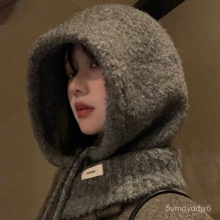 臺灣出貨-可開發票巴拉剋韓國拉法秋冬季帽子一體針織圍脖毛綫帽保暖情侶護耳 VYAZ