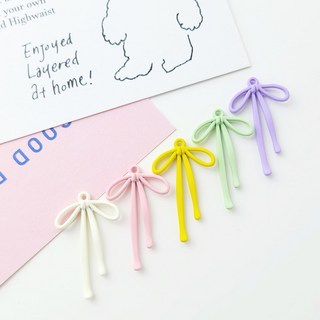 무광 파스텔 드롭 리본 펜던트 악세사리 포인트 참 장식