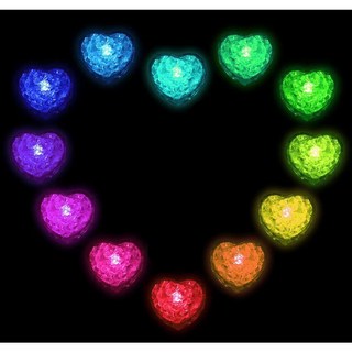 LED 아이스 하트 목욕놀이 장난감 플로팅 큐브 방수 기념일 욕조조명 얼음조명 12개입 1박스, 12개