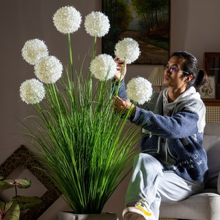 대형 조화 인조목 인테리어 화분 원예 데코레이션 분위기 장식품, 1.4m 핑크갈대 + 화분 C