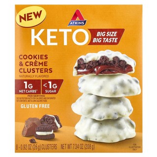 앳킨스 쿠키앤크림 클러스터 26g 8개입, 앳킨스 쿠키앤크림 클러스터 26g 8개입 195052