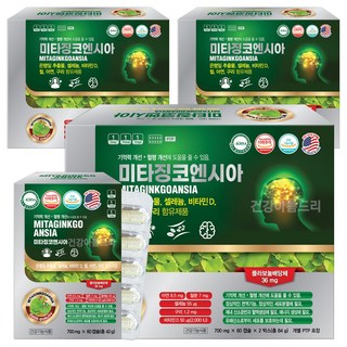미국 미타징코엔시아 120캡슐X3박스 은행잎추출물 기억력 혈행개선 에 도움을줄수있음, 120정, 3개
