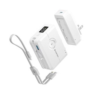 MOZTECH 萬能充Max 可拆分行動電源 WH標示 自帶線 磁吸無線充 蘋果手錶無線充, 星辰白