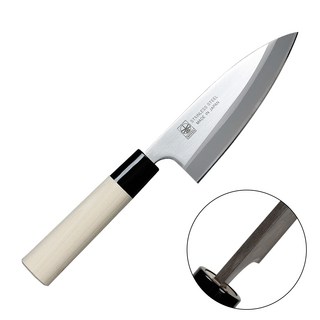 일본 NIKKEN 데바칼 일월도 나무손잡이 생선뼈칼, 혼합색상, 1개