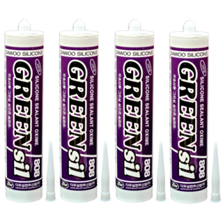 퀵마켓 다용도 그린씰 808 실리콘 4개 (노즐 4개 포함), 흑색