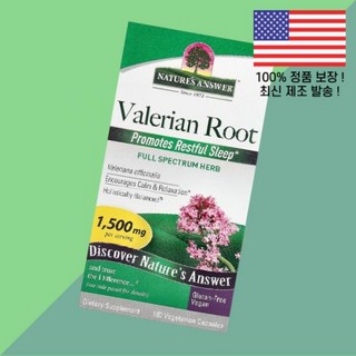 내추럴의 해답 발레리안 뿌리 루트 식물성 베지캡슐 180정 500mg Nature's Answer Valerian Root 180 Vegetarian Capsules per C, 내추럴의 해답 발레리안 뿌리 루트 식물성 베지캡슐 18