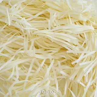 JOJO 質感拉菲草包裝紙絲 禮盒填充物 彩色碎紙絲 裝飾紙 打包材料, 米白色, 1個