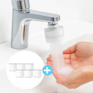 디위닉 수압상승 수도꼭지 필터 세면대 필터수전 + 정수필터 6p, 1개