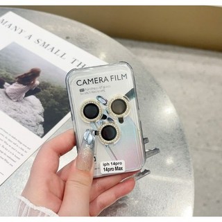 휴대폰 렌즈 큐빅 링 보호필름 강화유리 골드칼라 SH1865, 1세트