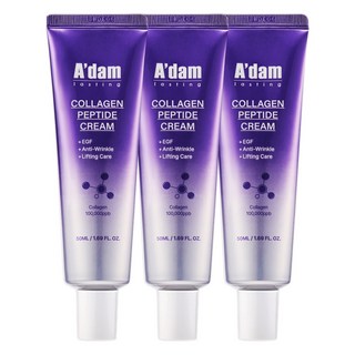 아담공방 콜라겐 펩타이드 주름개선크림 얼굴 팔자 & 눈가주름 피부 리프팅 탄력 개선 데일리 안티에이징 탄력크림, 3개, 50ml