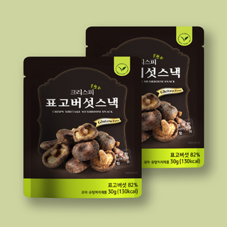 톡쏘는 크리스피 표고버섯스낵 홀표고과자 건강한 간식 야채칩, 5개, 30g