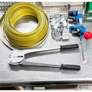 耐用手動打包帶組 三件組 含束帶、金屬扣、拉緊器與封口工具 適用物流包裝倉庫綁紮, 1個