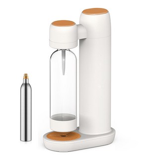 110v氣泡水機 蘇打水機 碳酸飲料打氣 可樂 家用 可攜式 汽泡機器 旅行氣泡機 氣泡水機，帶氣氣瓶, kt-168a（白黃）帶氣瓶