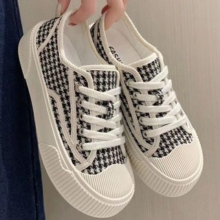 女鞋百搭帆布鞋2022新款厚底餅乾鞋子女秋冬休閒運動鞋港風板鞋