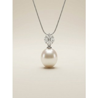 珍珠鑽石項鍊 經典吊墜設計