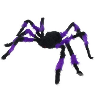 絨毛蜘蛛擺飾 萬聖節裝飾 萬聖節布置 蜘蛛擺飾 絨毛蜘蛛, 隨機顏色混合