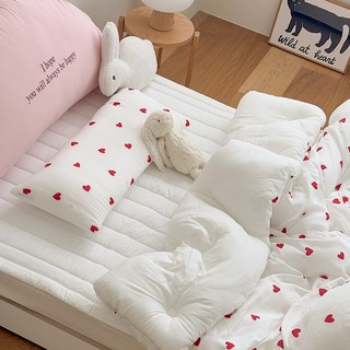 올포홈 달달하트 모달 뒹굴러베개 유아 아기 베개 이탈방지 와이드, 레드하트 뒹굴러 베개