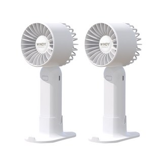 1+1 윈디 핸디 휴대용 탁상 손 선풍기 무소음 미니 BLDC, 화이트+화이트