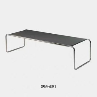 北歐極簡設計師中古不銹鋼拉齊奧茶幾咖啡邊幾矮桌子方形套幾長桌, 大號黑色