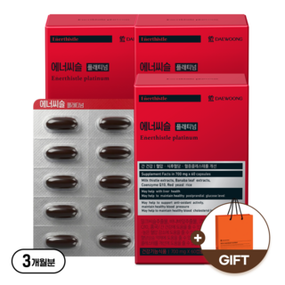 [1타 4피!] 대웅제약 에너씨슬 플래티넘 밀크씨슬 (간건강+ 콜레스테롤 + 혈당 + 혈압 관리), 60정, 3개