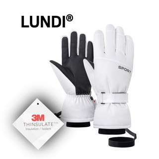 런디 3M 남녀공용 방수 터치 스키 보드 장갑, 화이트, 1세트
