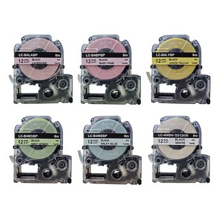 호환 엡손 라벨 테이프 12mm 세트 라벨프린터 라벨지 카트리지 리필, 세트 16번(파스텔 풀패키지)