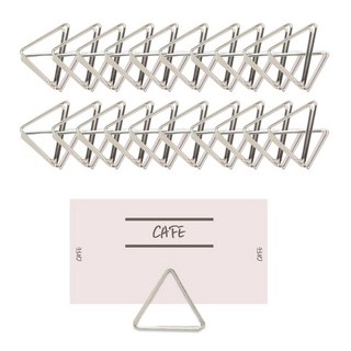 365플레이스 메탈 다용도 삼각메모스탠드 클립노트홀더 20P 세트, 실버, 20개