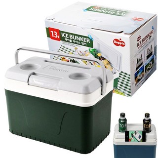 도피오 테이블 아이스박스 13리터 아이스벙커 쿨러백 피크닉세트 캠핑 낚시 차박, 그린, 13L