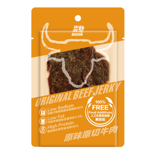 犇馳Bango 100%無添加原味原切牛肉乾，低鈉低脂高蛋白，健康美味零食首選, 20g, 30個
