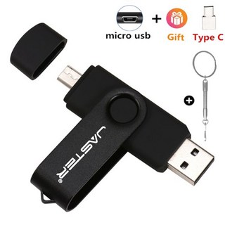 3.0 USB 메모리 3.2 드라이브 대용량 C타입 귀여운 JASTER 고속 2.0 OTG 펜 16G 32GB 64GB 플래시 디스크 3 1 안드로이드 스마트 폰/PC TYPE-C, 4GB_black | CHINA, black_China, 1개