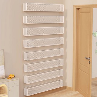 문 뒤 선반 슬림 메탈 도어걸이 책선반 벽면 수납 진열대 공간활용, 1단, 화이트 2개 세트