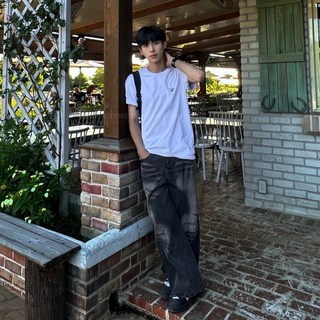 韓系質感刷色喇叭褲 牛仔褲