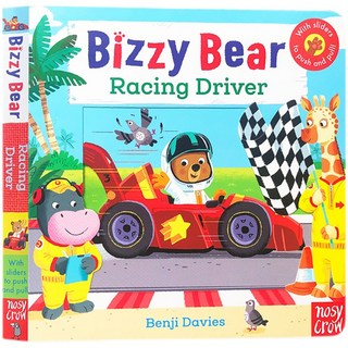 Bizzy Bear Racing Driver 4-3幼兒互動滑動書，趣味賽車主題，培養閱讀習慣, nosy Crow, Racing Driver 4-3