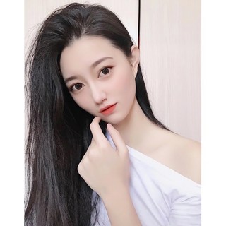 2021 여성용 가발 자연스럽고 원활한 중간 길이 모발 시뮬레이션 가발 헤어 익스텐션 피스, 브라운-블랙, 45CM, 1개