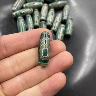 綠色財神天珠瑪瑙勒子 10*30毫米瑪瑙桶珠散珠 DIY飾品配件