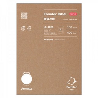 폼텍 LS-3626 화일인덱스용 스티커 라벨지 4단 100매, 폼텍 라벨 용지, LS-3626(4단)