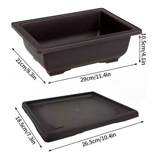 분재화분 직사각형 사각형 화분 모조 보라색 점토 다육 식물 타원형 화분 야외 정원 풍경 분재 화분 트레이, 1개, 9) Rectangle-XL  tray