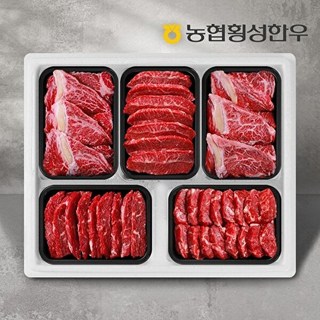 농협횡성한우 T_[농협횡성한우] 1등급 명품구이세트 3-1호 2kg (등심2팩+특수부위3팩) /팩당400g, 1개