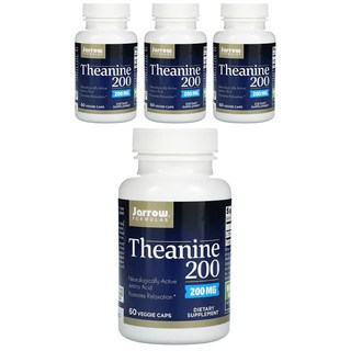 Jarrow FORMULAS 賈羅公式 茶胺酸素食膠囊 200mg, 60顆, 4罐