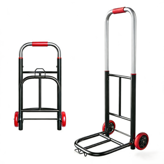 HUAIN 다용도 튼튼한 접이식 폴딩카트 편리하게 사용 운반 손수레, 1개, 내마모블랙 소