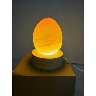 迷你小鹽燈 usb鹽燈 精油燈 led燈座 小圓球鹽燈 金元寶鹽燈 招財蛋 方磚 小愛心 小夜燈 夜燈, 小金蛋配暖光