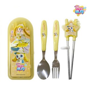 슈팅스타 캐치티니핑 올인원 교정 젓가락 스푼 포크 케이스 세트, 1개, 빤짝핑