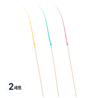 3651 쥐꼬리 장난감 고양이 장난감 낚시대, 2세트, 혼합
