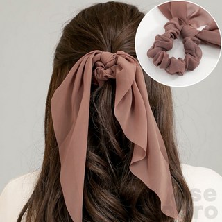 위아더 쉬폰 롱 리본 곱창 헤어 밴드 핑크 헤어끈